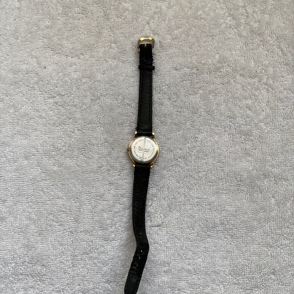 SOLD Black and gold leather vintage watch - Picture 6 of 6
